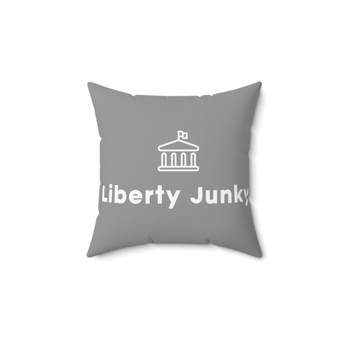 Made In America Spun Polyester Square Pillow Gray