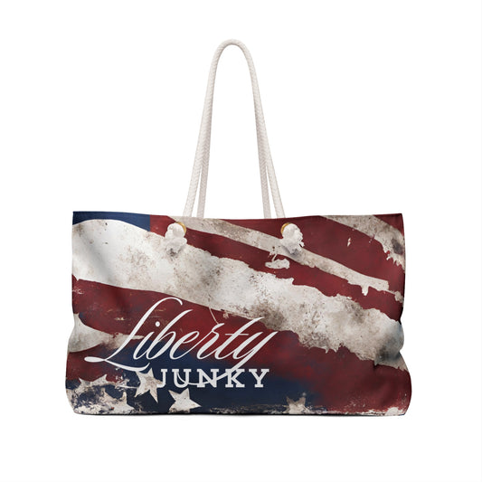 Stressed American Flag Weekender Bag