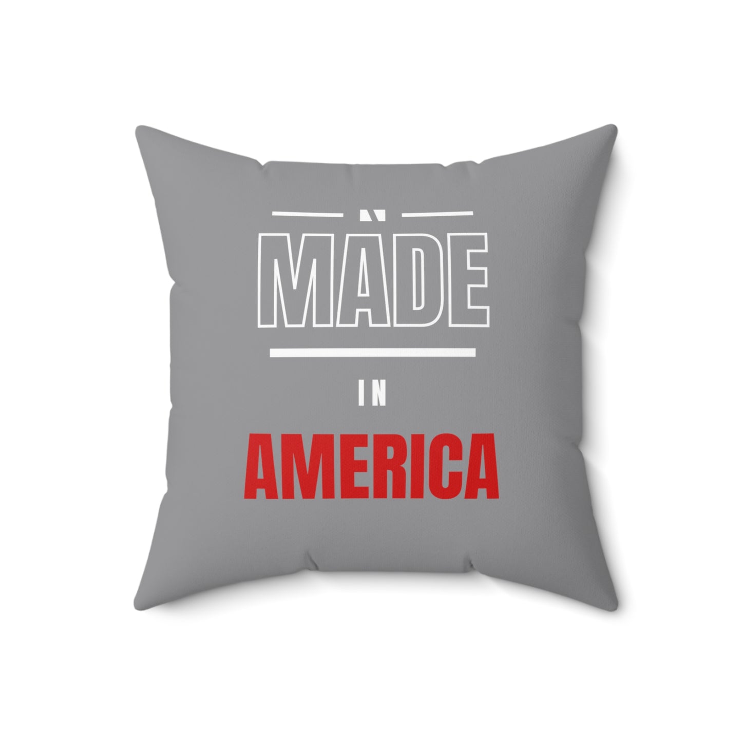 Made In America Spun Polyester Square Pillow Gray