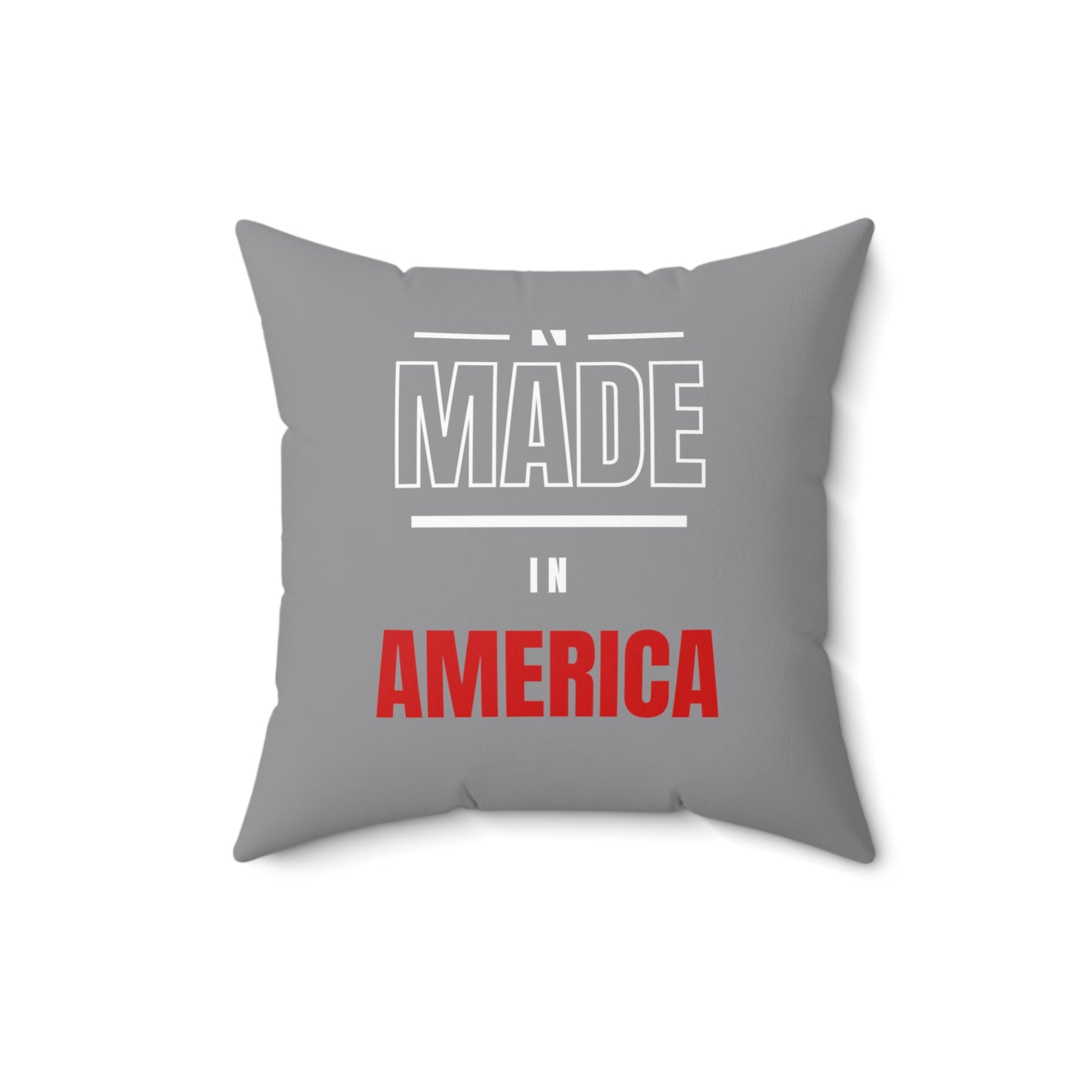 Made In America Spun Polyester Square Pillow Gray