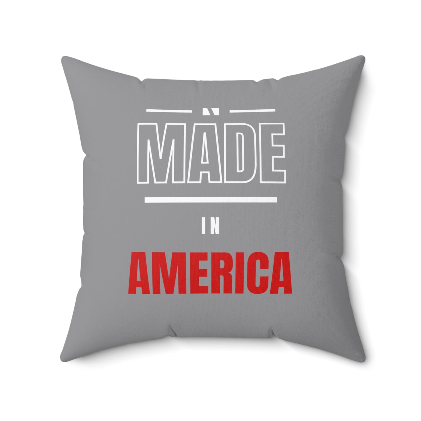 Made In America Spun Polyester Square Pillow Gray