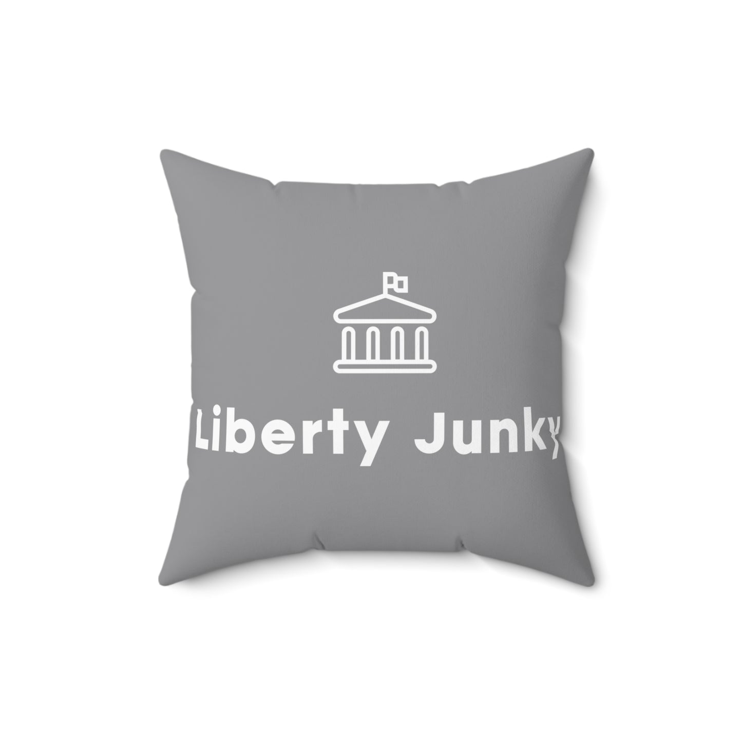 Made In America Spun Polyester Square Pillow Gray