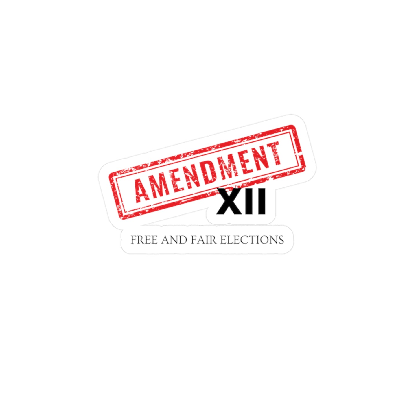 Amendment XII Kiss-Cut Vinyl Decals