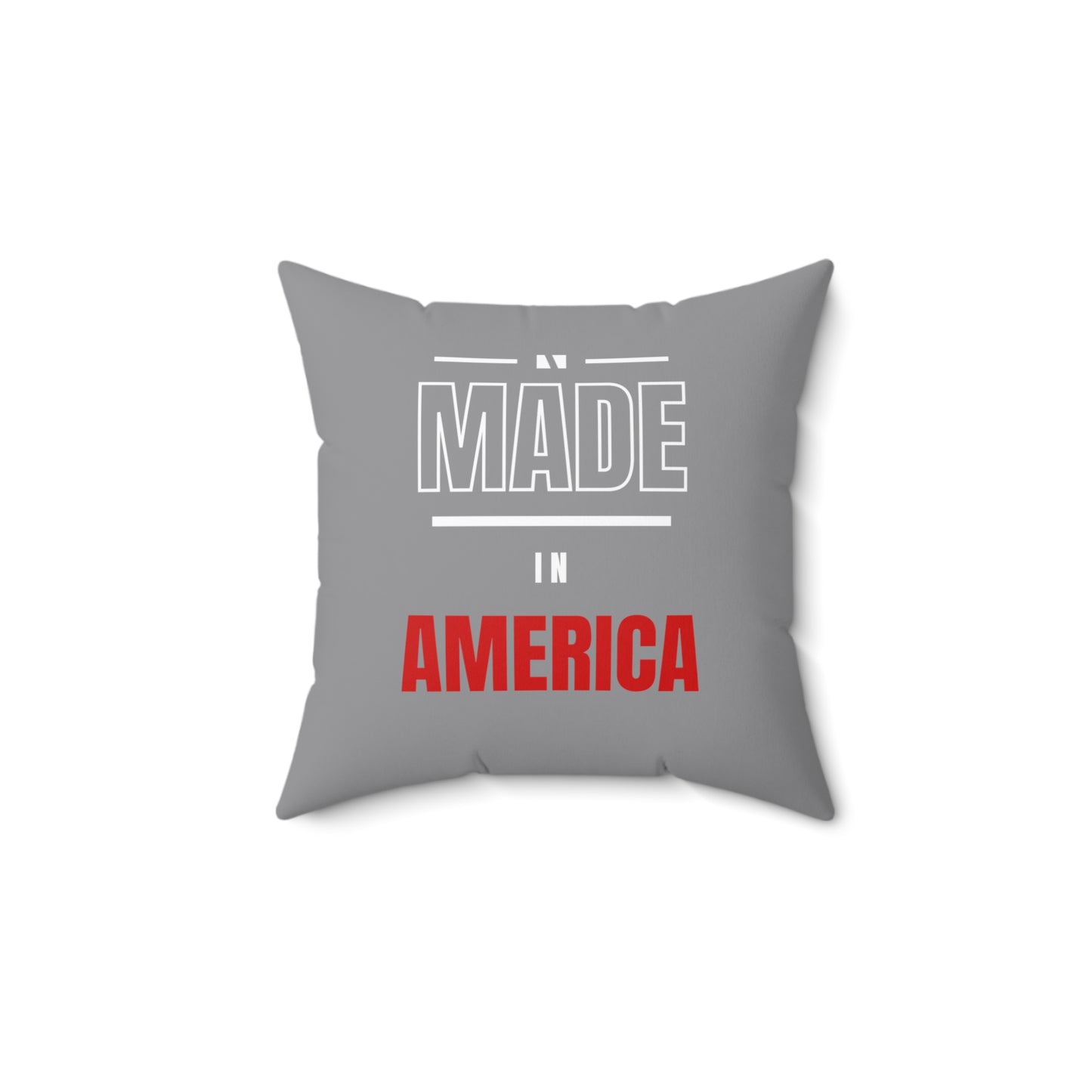 Made In America Spun Polyester Square Pillow Gray