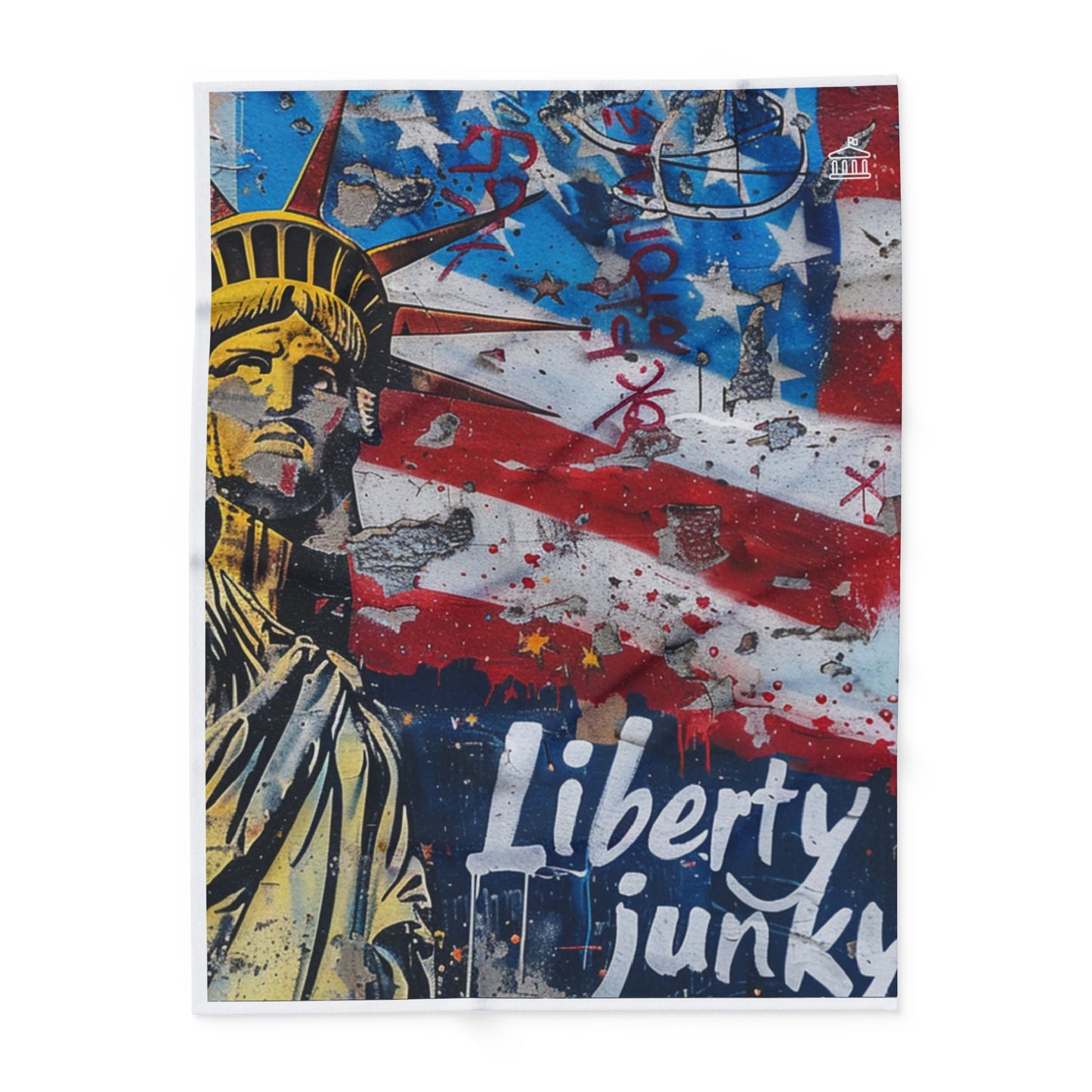 Statue of Liberty  Flag Arctic Fleece Blanket