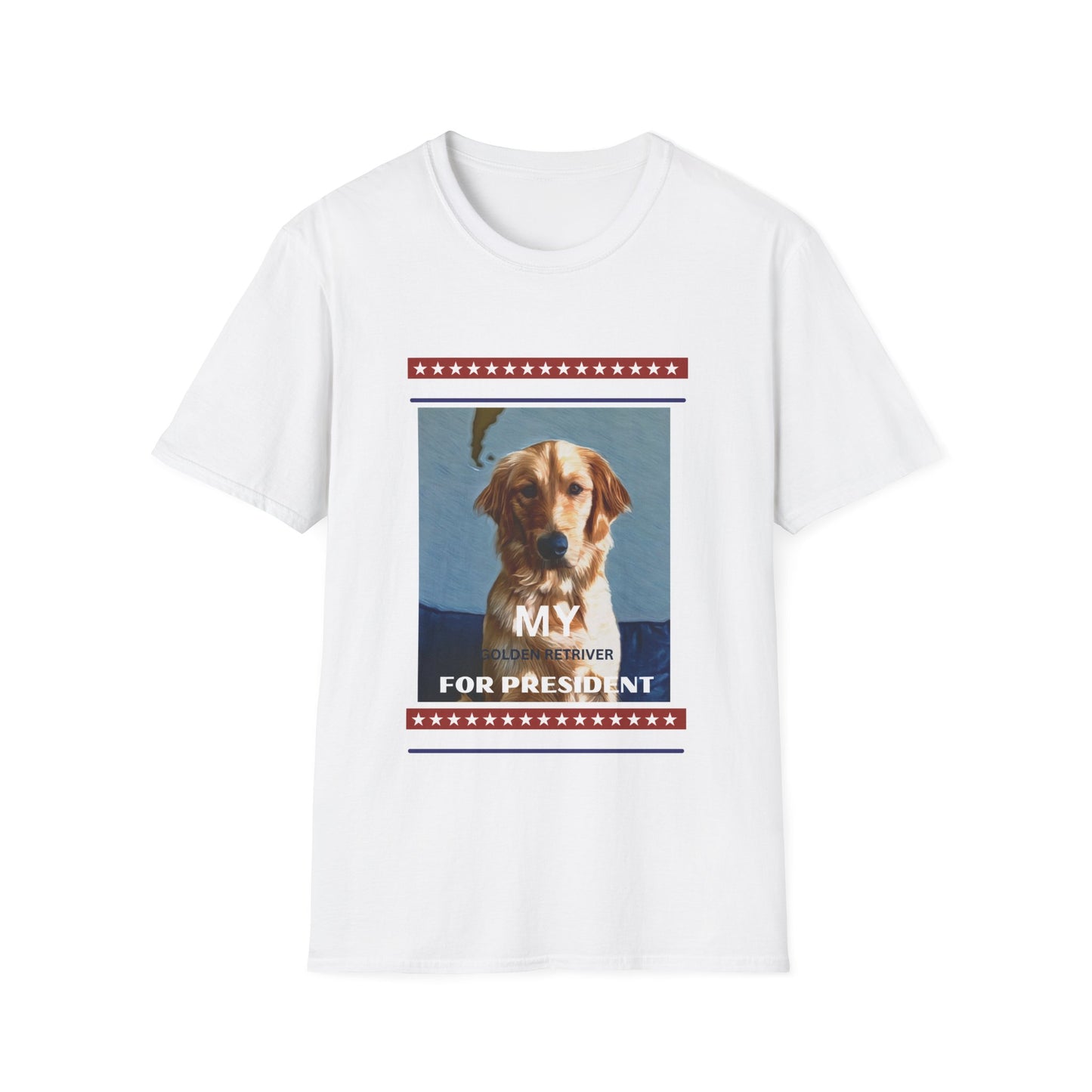 Golden Retriever for President Unisex Softstyle T-Shirt - Puppy Party