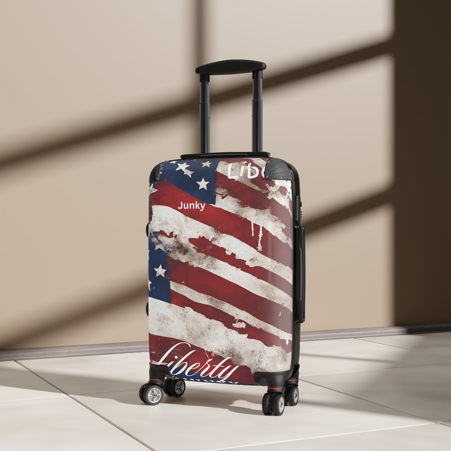 Tattered American Flag Suitcase