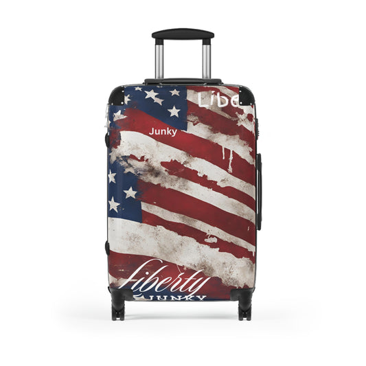 Tattered American Flag Suitcase