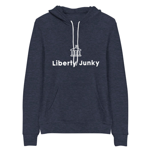 Liberty Unisex Blk/Blue Hoodie - White Logo