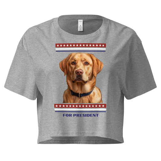 Brown Labrador Retriever For President Women’s crop top