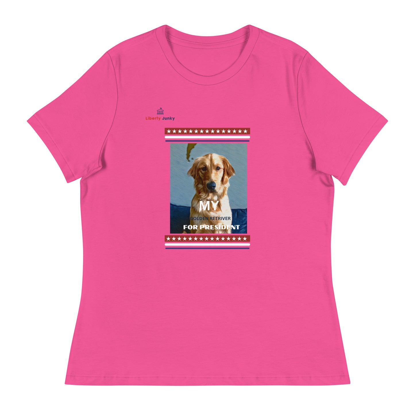 Golden Retriever for President Women's Relaxed T-Shirt - Puppy Party