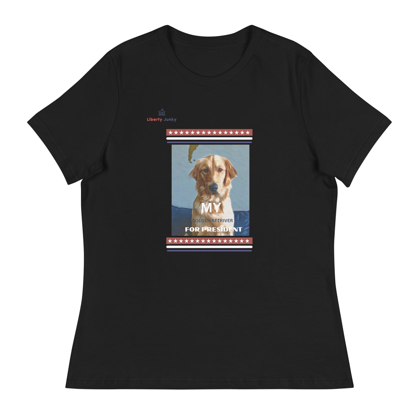 Golden Retriever for President Women's Relaxed T-Shirt - Puppy Party