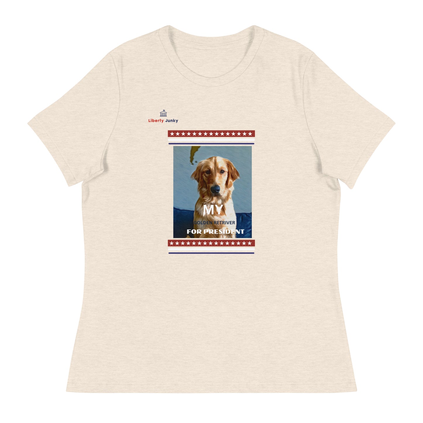 Golden Retriever for President Women's Relaxed T-Shirt - Puppy Party