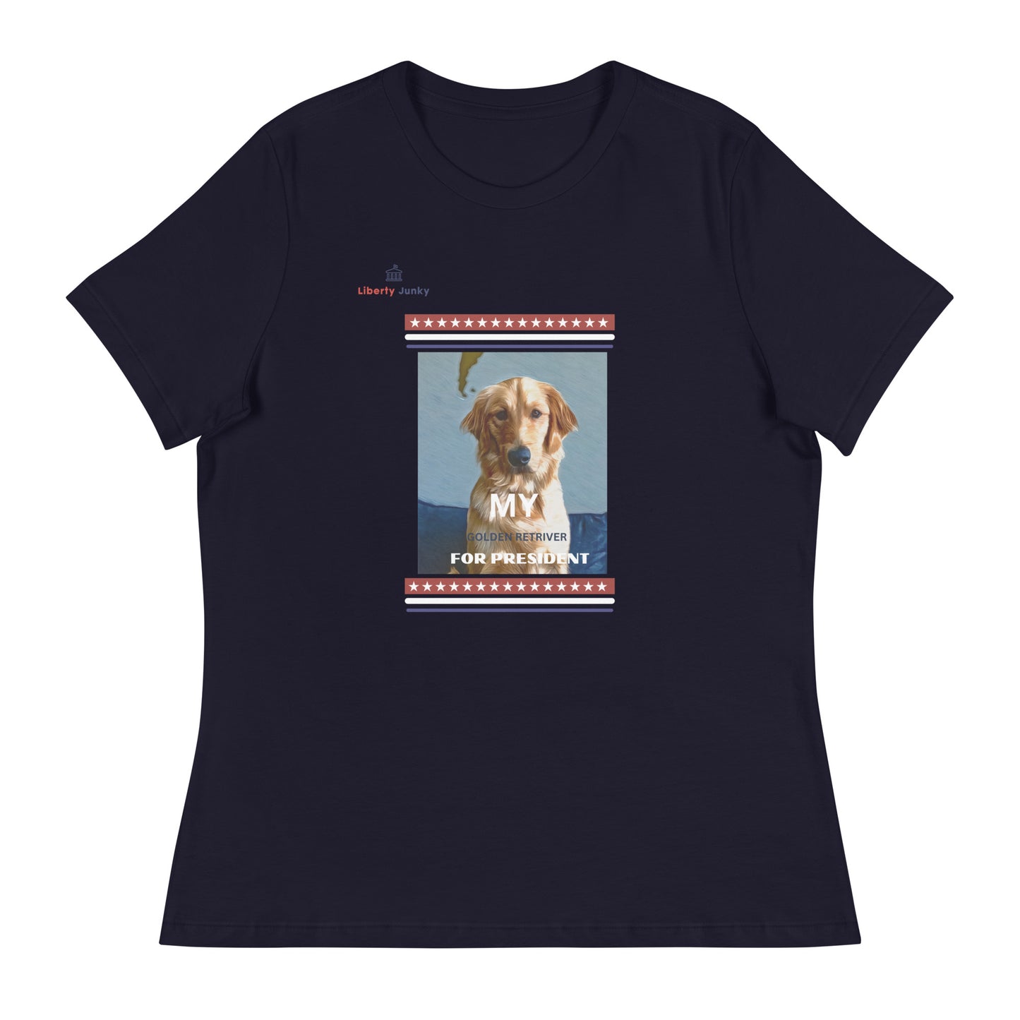 Golden Retriever for President Women's Relaxed T-Shirt - Puppy Party