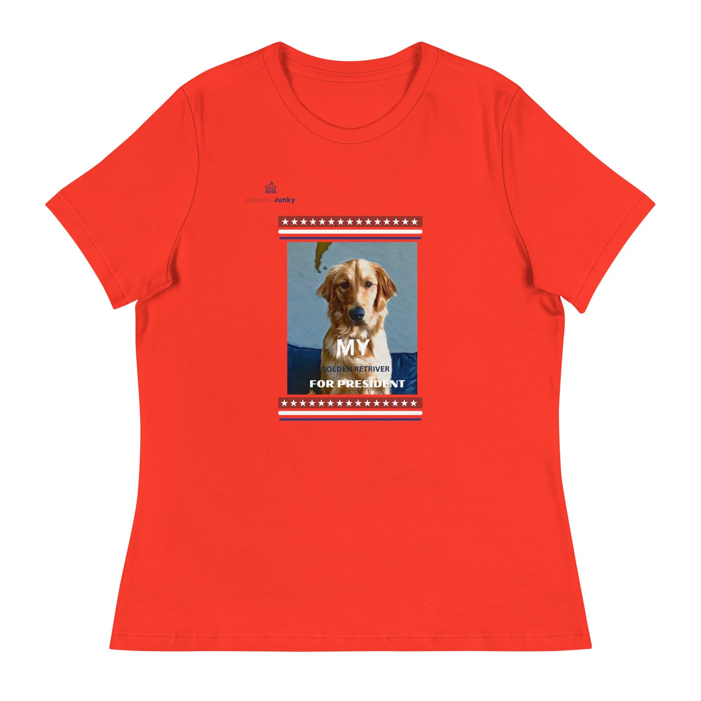 Golden Retriever for President Women's Relaxed T-Shirt - Puppy Party