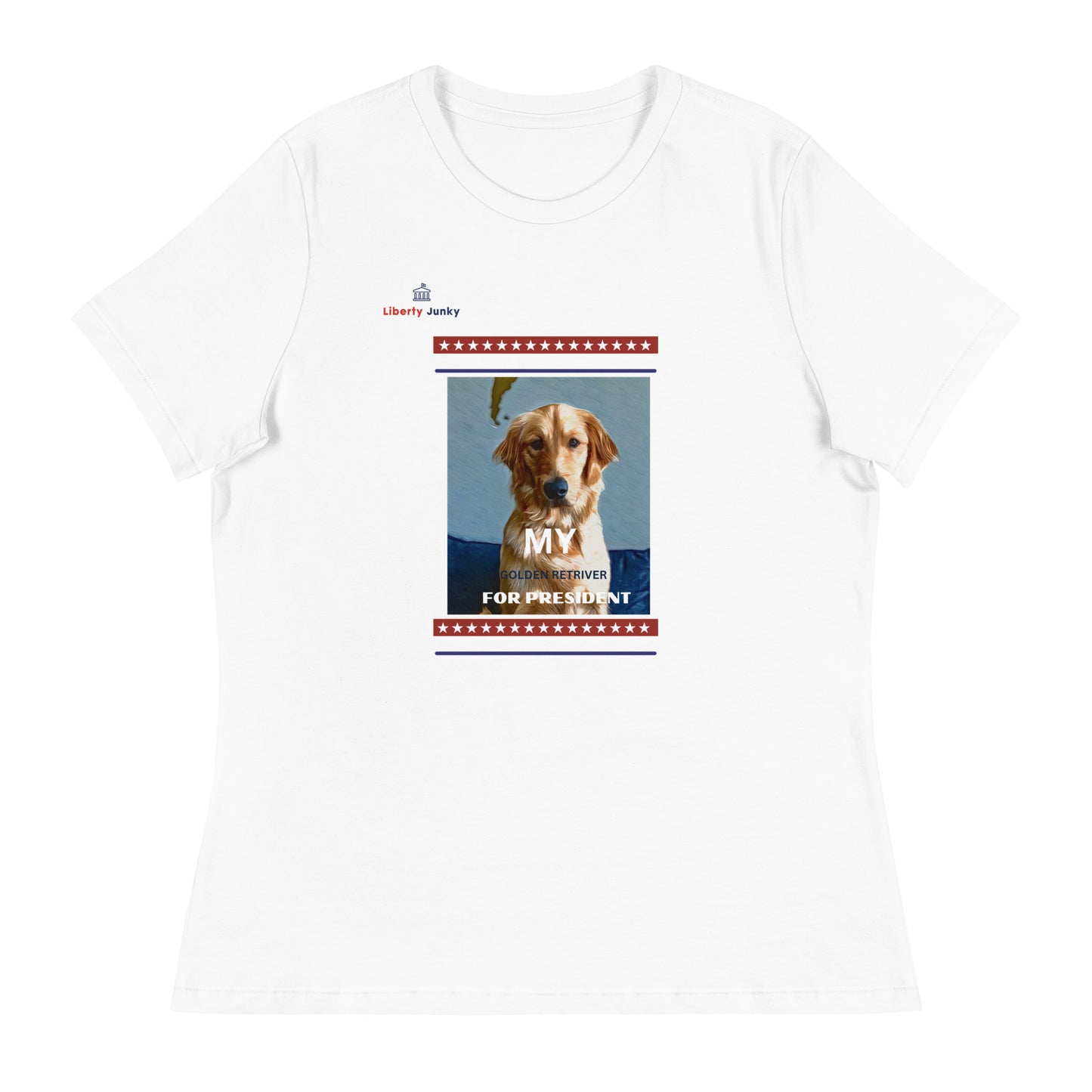 Golden Retriever for President Women's Relaxed T-Shirt - Puppy Party